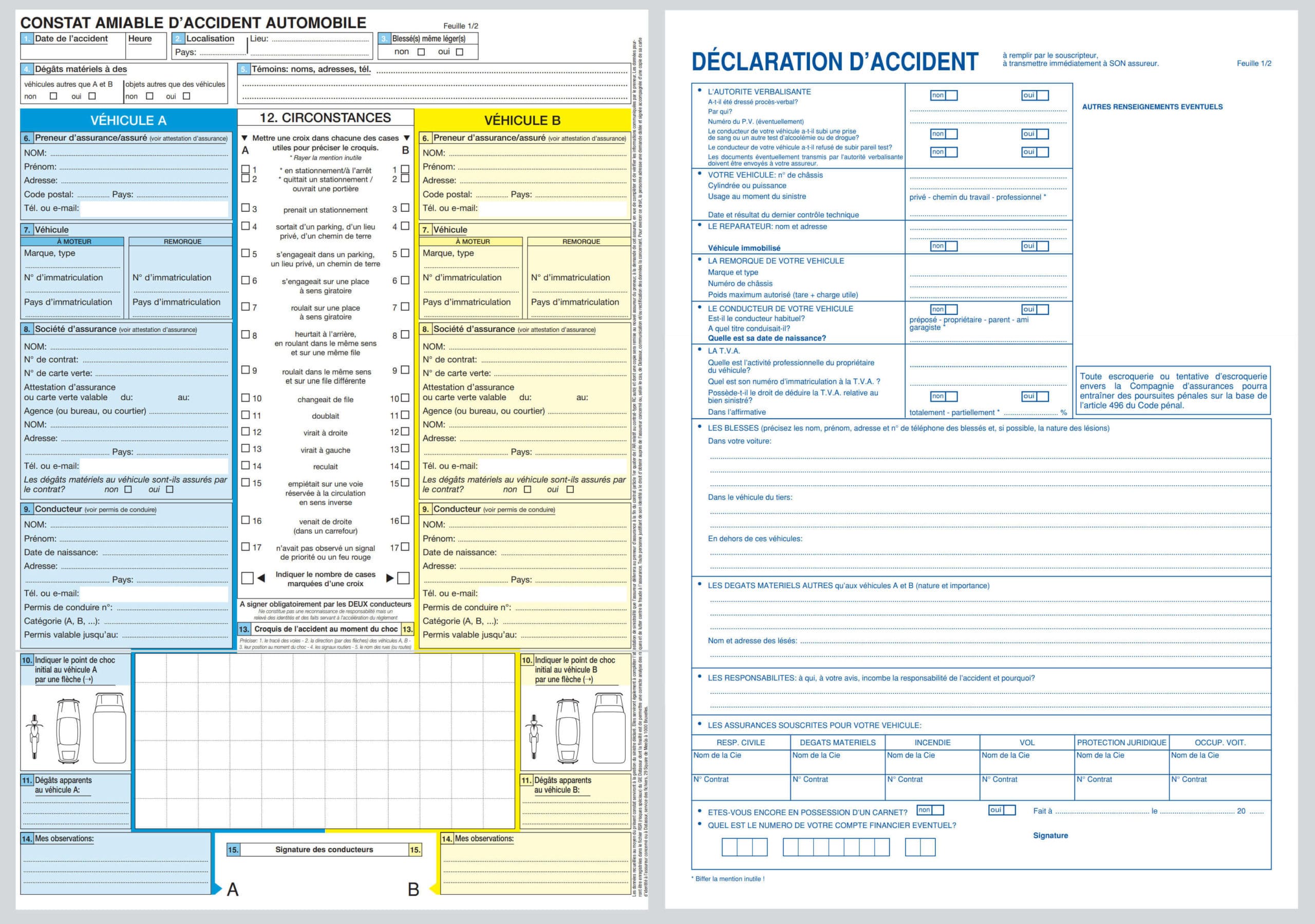 Page De Garde Constat Comment remplir un constat parking ? - WD Car