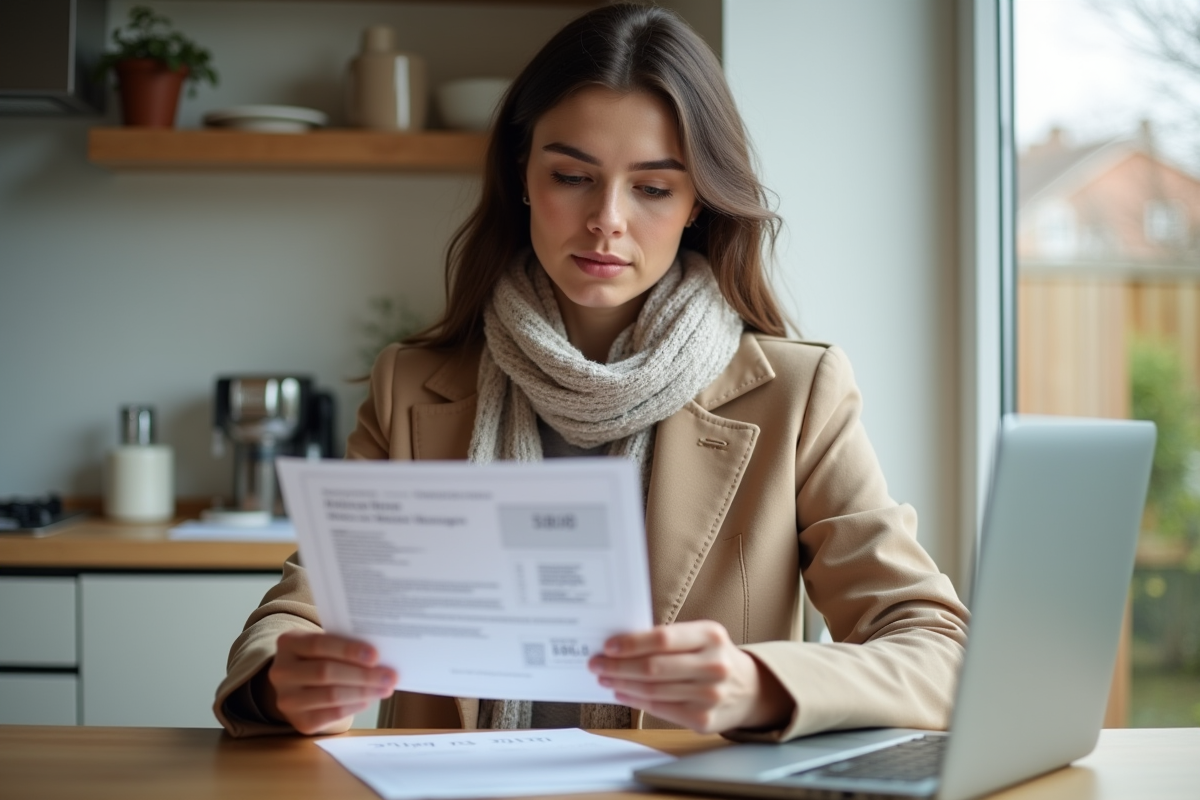 Femme lisant un certificat d