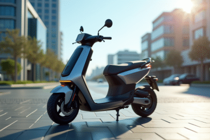 Scooter électrique moderne sur une rue urbaine en journée